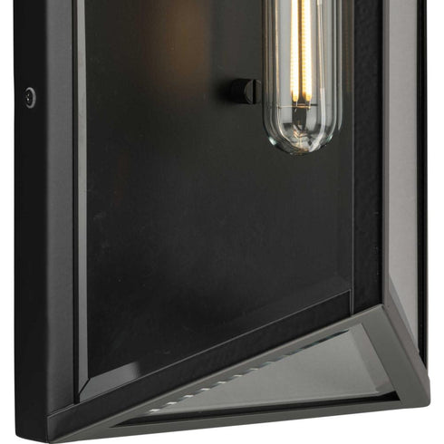Progress Bristol Collection Two Light Black Modern Farmhouse Large Outdoor Wall Lantern in Matte Black Finish Model: P560360-31M